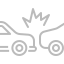 Car accident icon representing vehicle wreck claims Lusko Law Pensacola