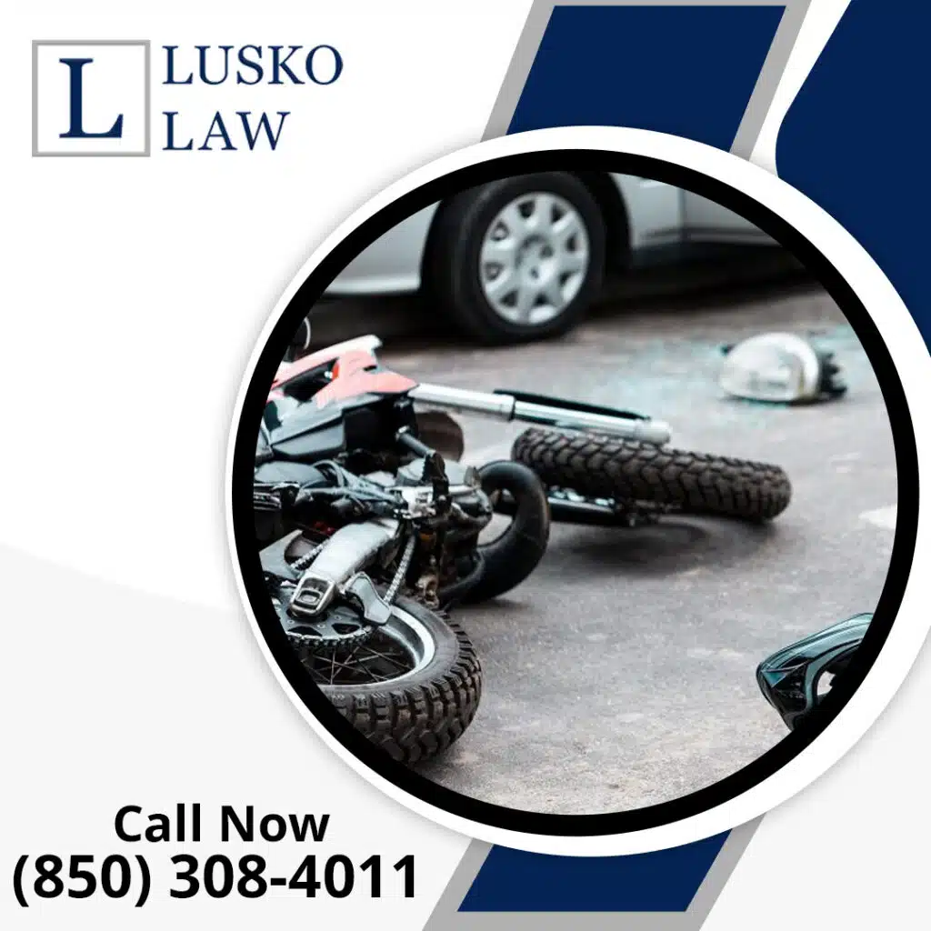 A motorcycle accident scene, representing the kind of fatal accident that can lead to a Florida wrongful death and emotional distress claim.